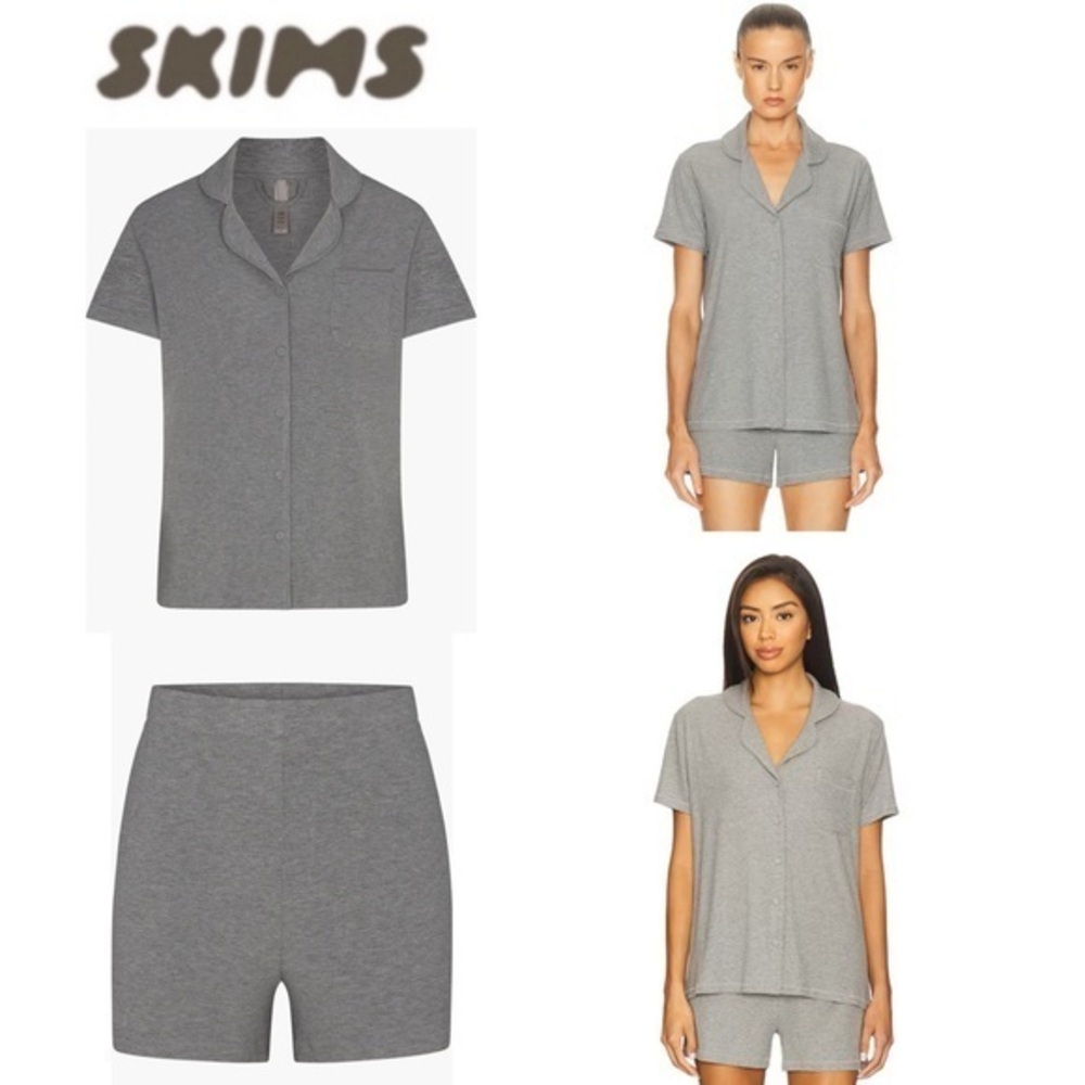 SKIMS Soft Lounge Short Sleep Set in Heather Grey Sz XS NWT 110$